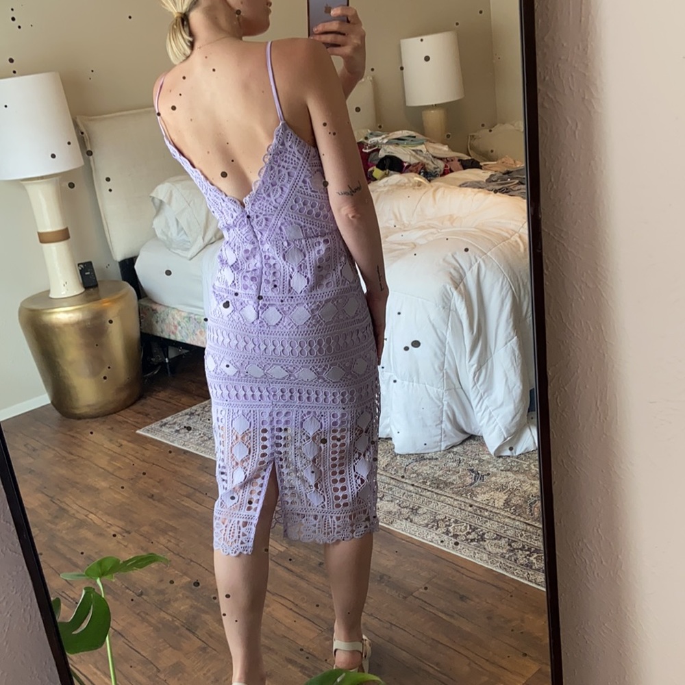 ASOS Lavender Lace Midi Dress - Picture 2 of 6
